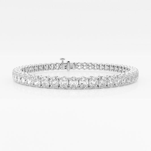 Tennis Bracelet - 9.00 CTTW - Oval Diamond - 14K White Gold