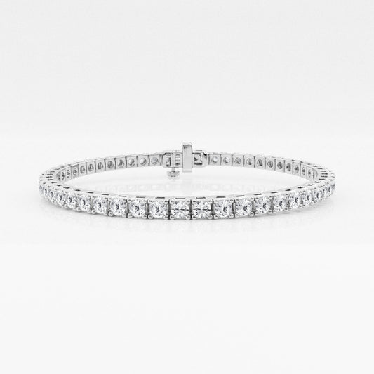 Classic Tennis Bracelet - 5.00 CTTW - Round Diamond - 14K White Gold