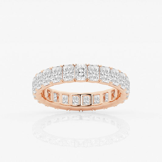 Radiant Eternity Band - 3.20 CTTW - Radiant Diamond - 14K Rose Gold