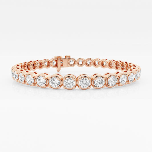 Four-Prong Solitaire Bracelet - 10.00 CTTW - Round Diamond - 14K Rose Gold