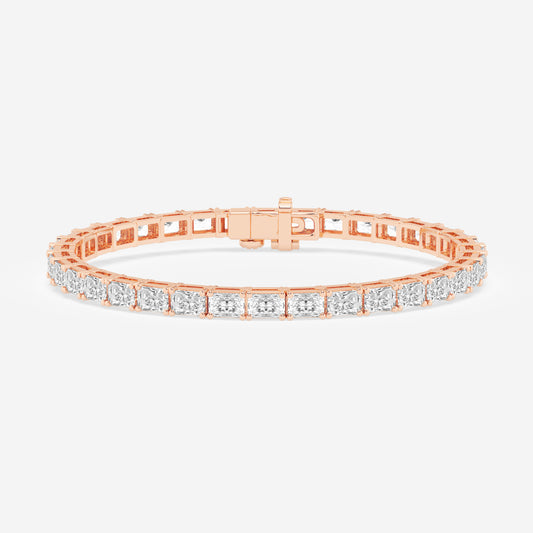 East West Tennis Bracelet - 10.00 CTTW - Radiant Diamond - 14K Rose Gold