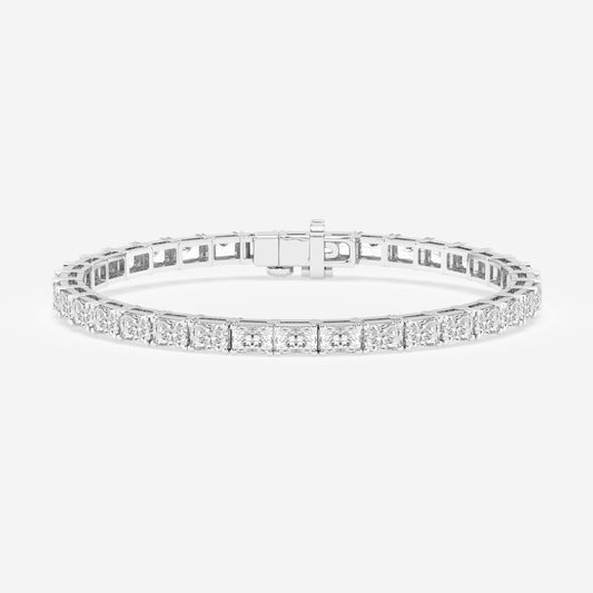 East West Tennis Bracelet - 10.00 CTTW - Radiant Diamond - 14K White Gold