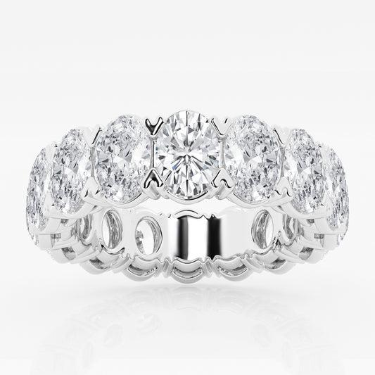 V-Prong Oval Eternity Band - 7.00 CTTW - Oval Diamond - 14K White Gold