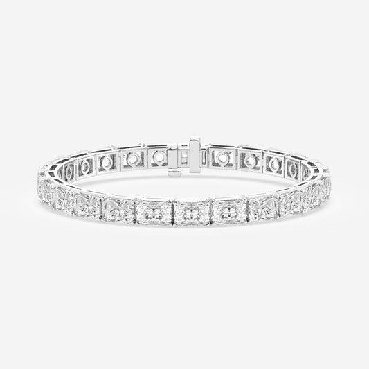 21 Ctw Prong East-West Solitaire Bracelet - 21.10 CTTW - Radiant Diamond - 14K White Gold