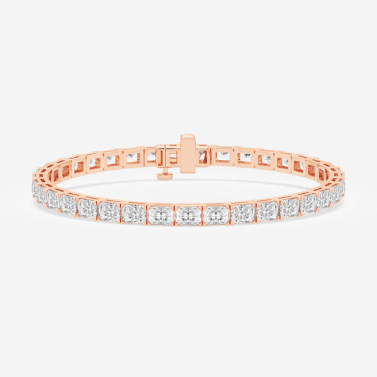 East West Tennis Bracelet - 9.50 CTTW - Radiant Diamond - 14K Rose Gold