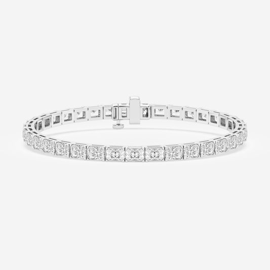 East West Tennis Bracelet - 9.50 CTTW - Radiant Diamond - 14K White Gold