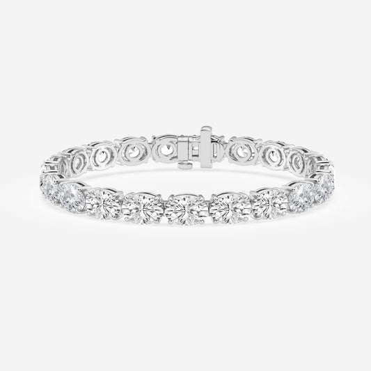 25 Ctw Prong With East - West Solitaire Bracelet - 25.10 CTTW - Oval Diamond - 18K White Gold