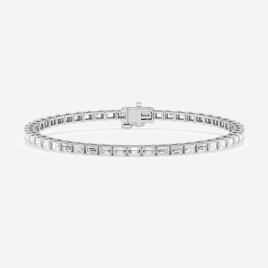 5ct Total Multi Shape Tennis Bracelet - 5.00 CTTW - Emerald Diamond - 14K White Gold