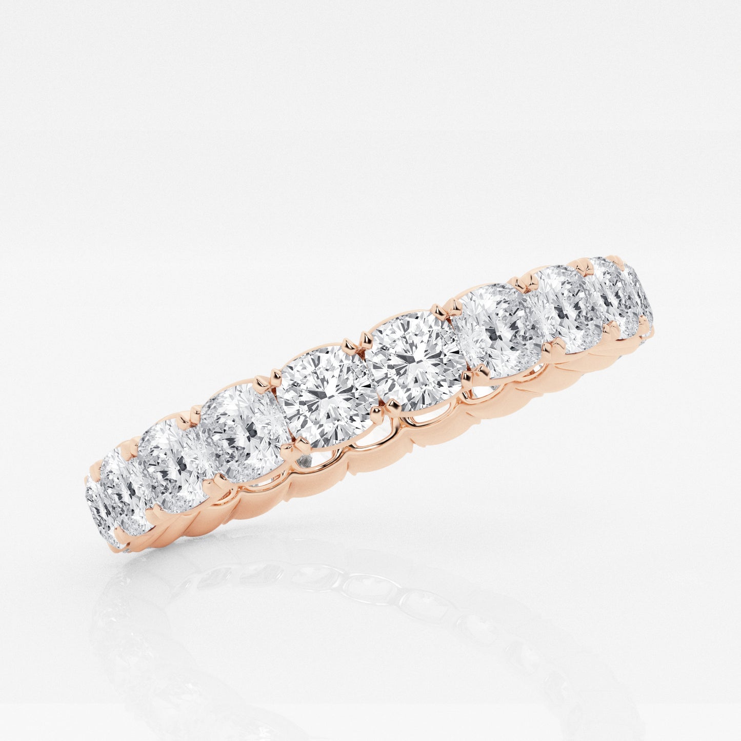 Cushion Eternity Band - 3.00 CTTW - Cushion Diamond - 14K Rose Gold