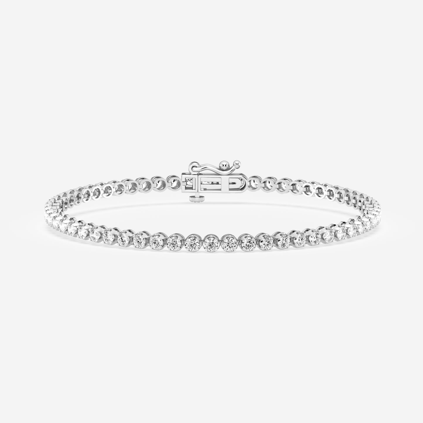 Petite Tennis Bracelet - 2.00 CTTW - Round Diamond - 14K White Gold