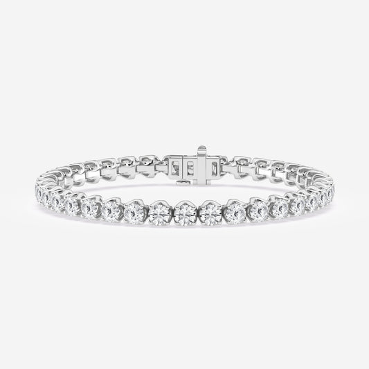 Tulip Prong Solitaire Bracelet - 12.20 CTTW - Round Diamond - 14K White Gold