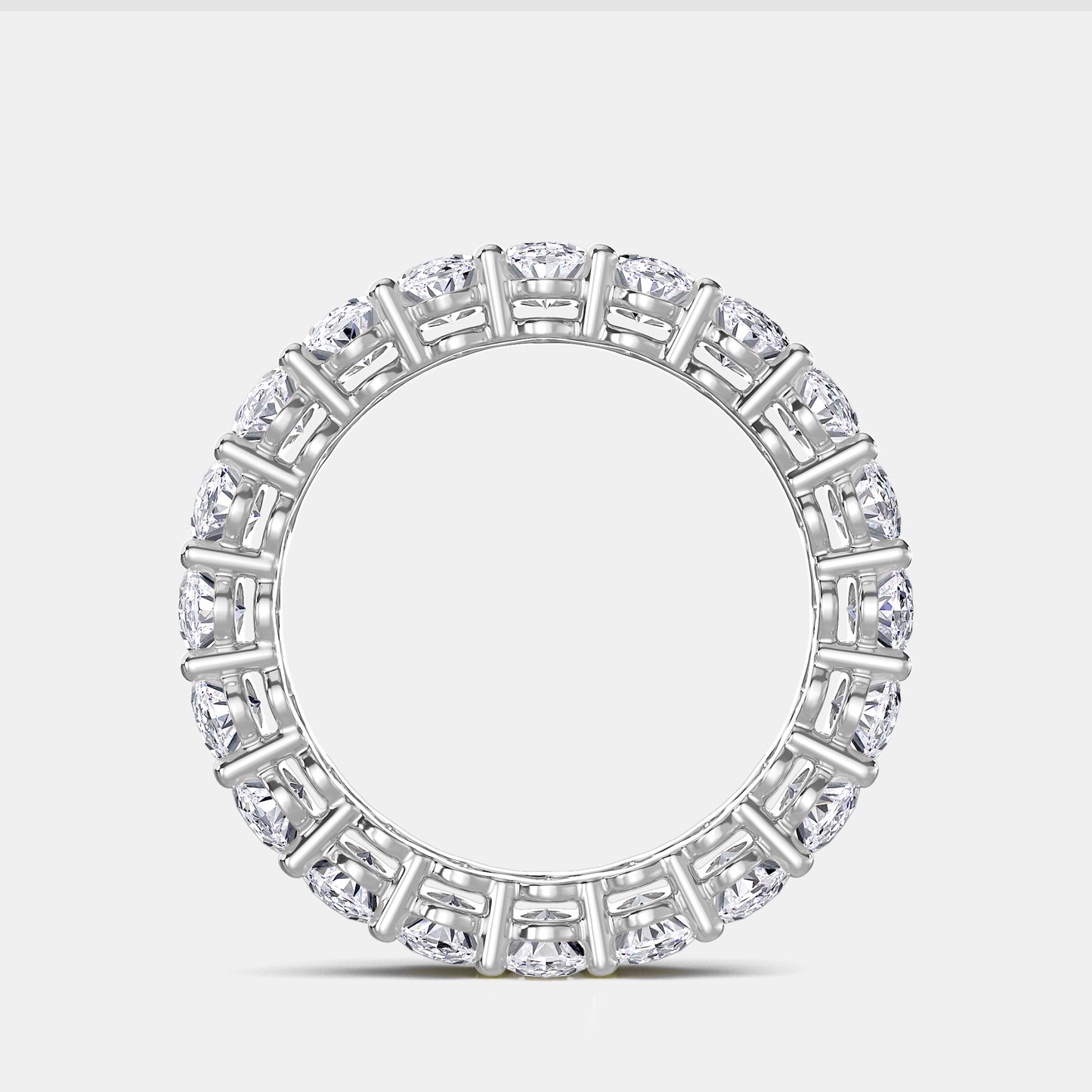 Oval U Prong Eternity Band - 3.50 CTTW - Oval Diamond - 14K White Gold