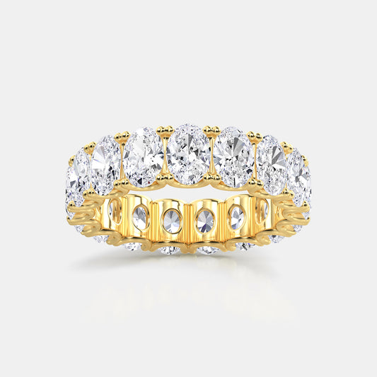 Oval U Prong Eternity Band - 14.00 CTTW - Oval Diamond - 14K Yellow Gold