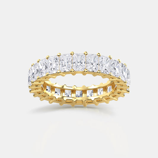 Radiant Eternity Band - 6.40 CTTW - Radiant Diamond - 14K Yellow Gold