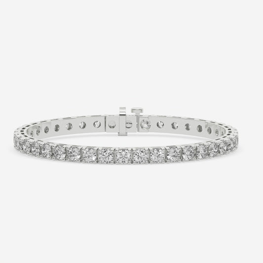 Classic Tennis Bracelet - 10.00 CTTW - Round Diamond - 14K White Gold