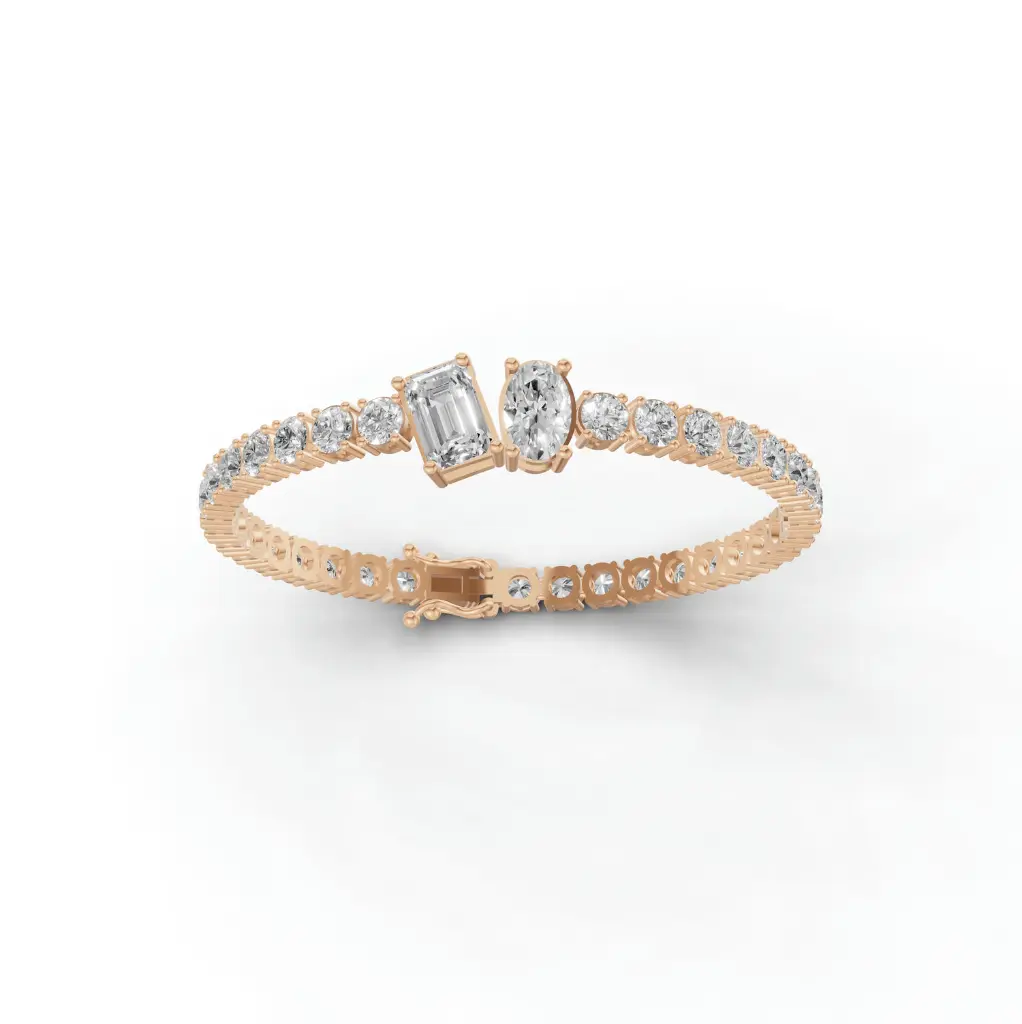 Two hearts diamond bracelet  .webp