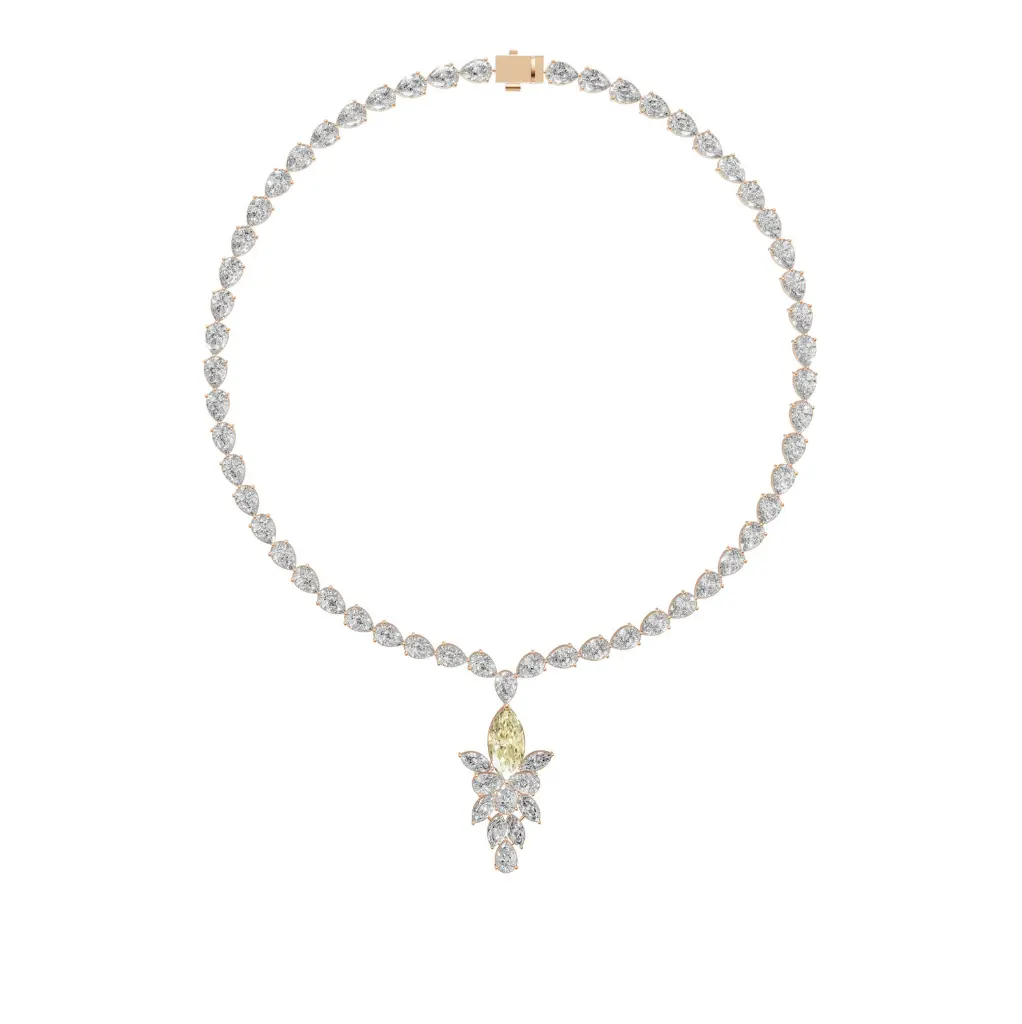 Venya citrin diamond designer necklace.webp
