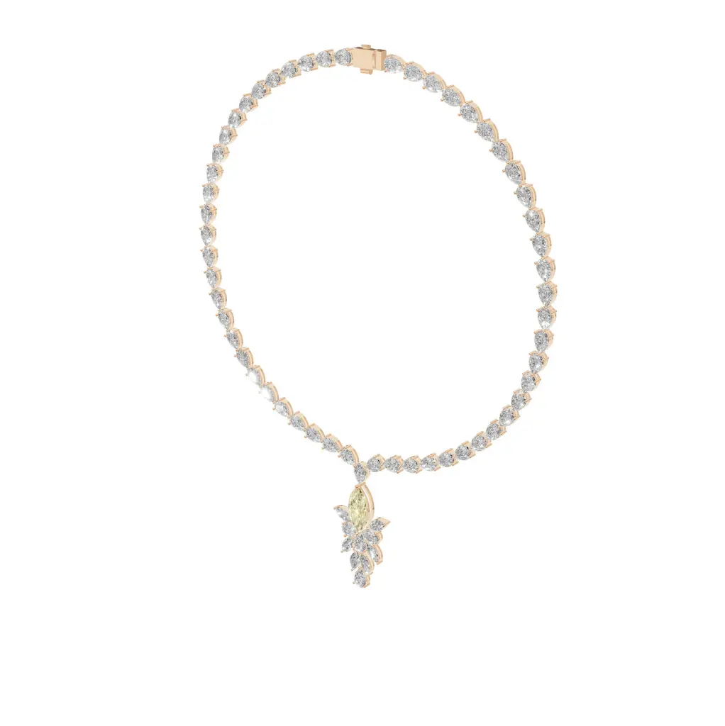 Venya citrin diamond designer necklace .webp
