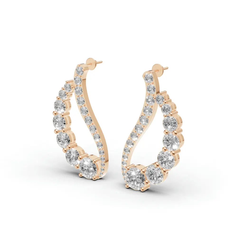 Cygne wings diamond earring cross.webp