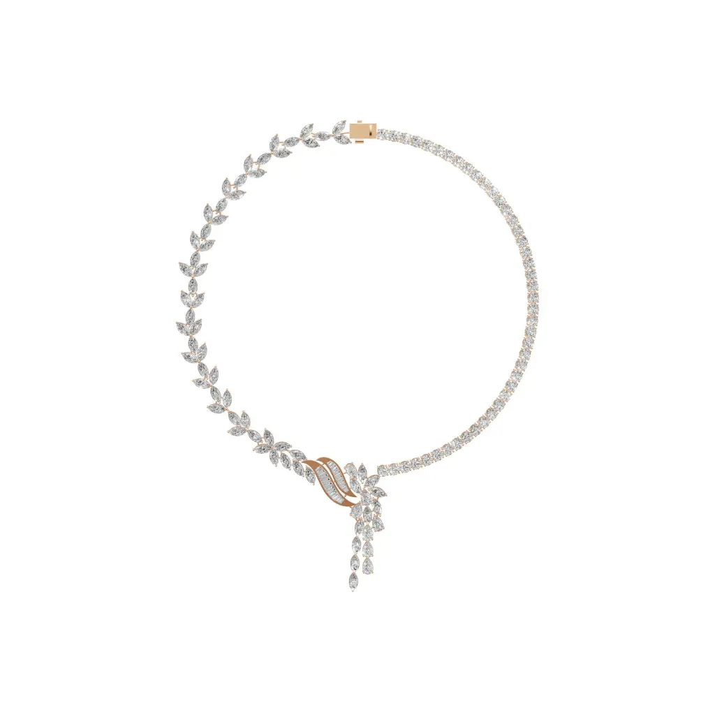Crystal Fantail designer diamond necklace.webp