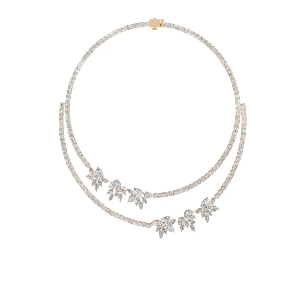 Fuchsia twin designer diamond necklace.webp
