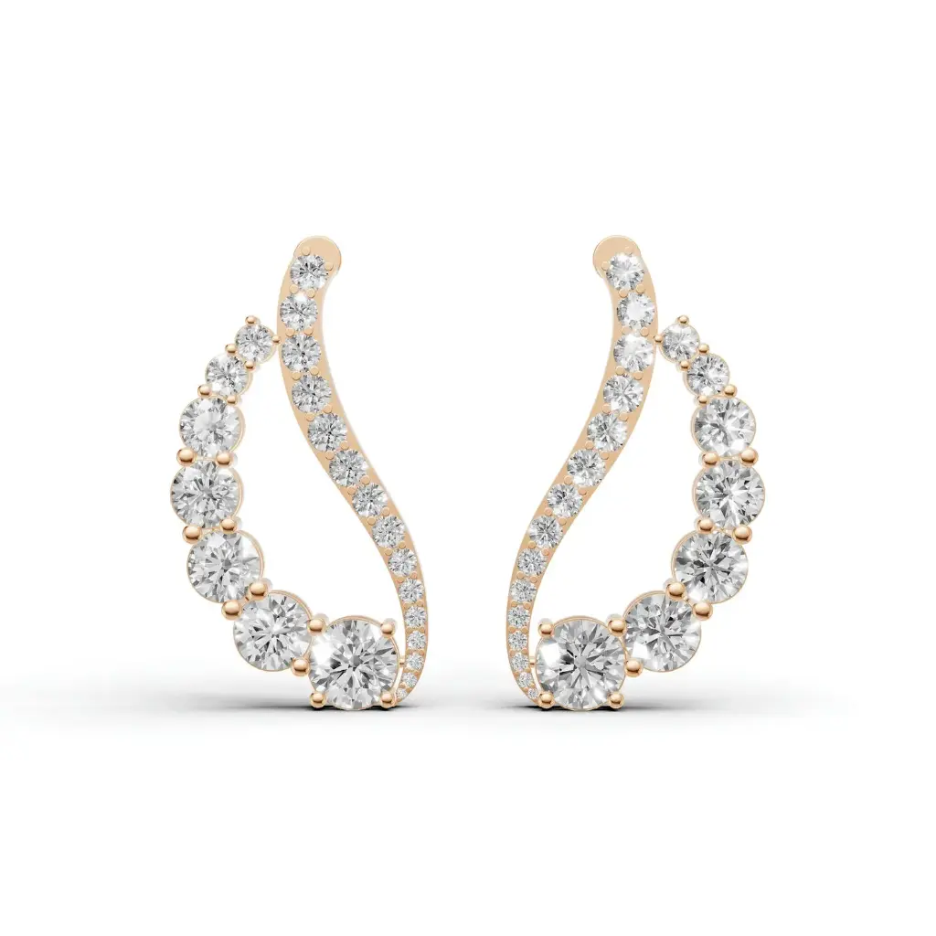 Cygne wings diamond earring