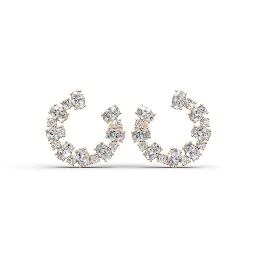 [14R143] Bellora opencuff diamond earring (14KT, Rose)