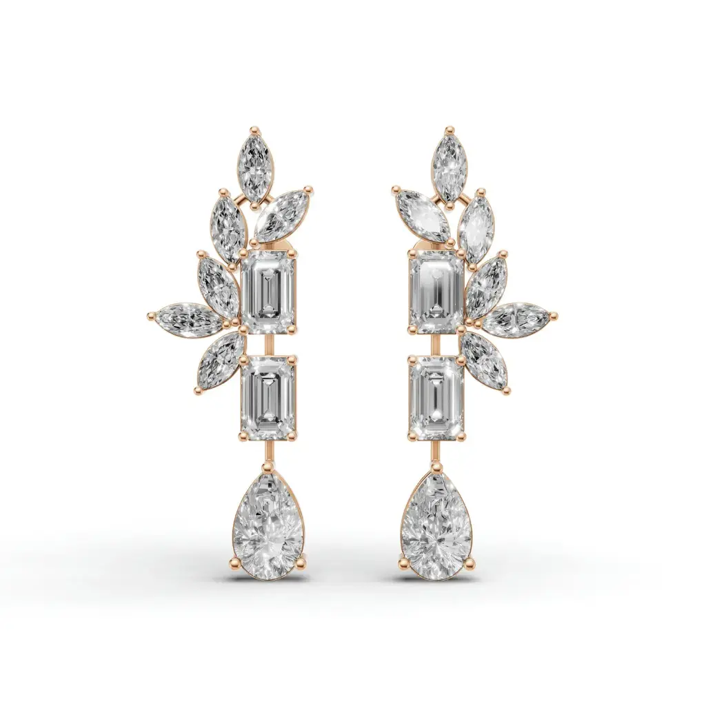 Marquis Tear drop diamond earring