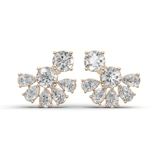 [14R161] Zia diamond drop earring (14KT, Rose)