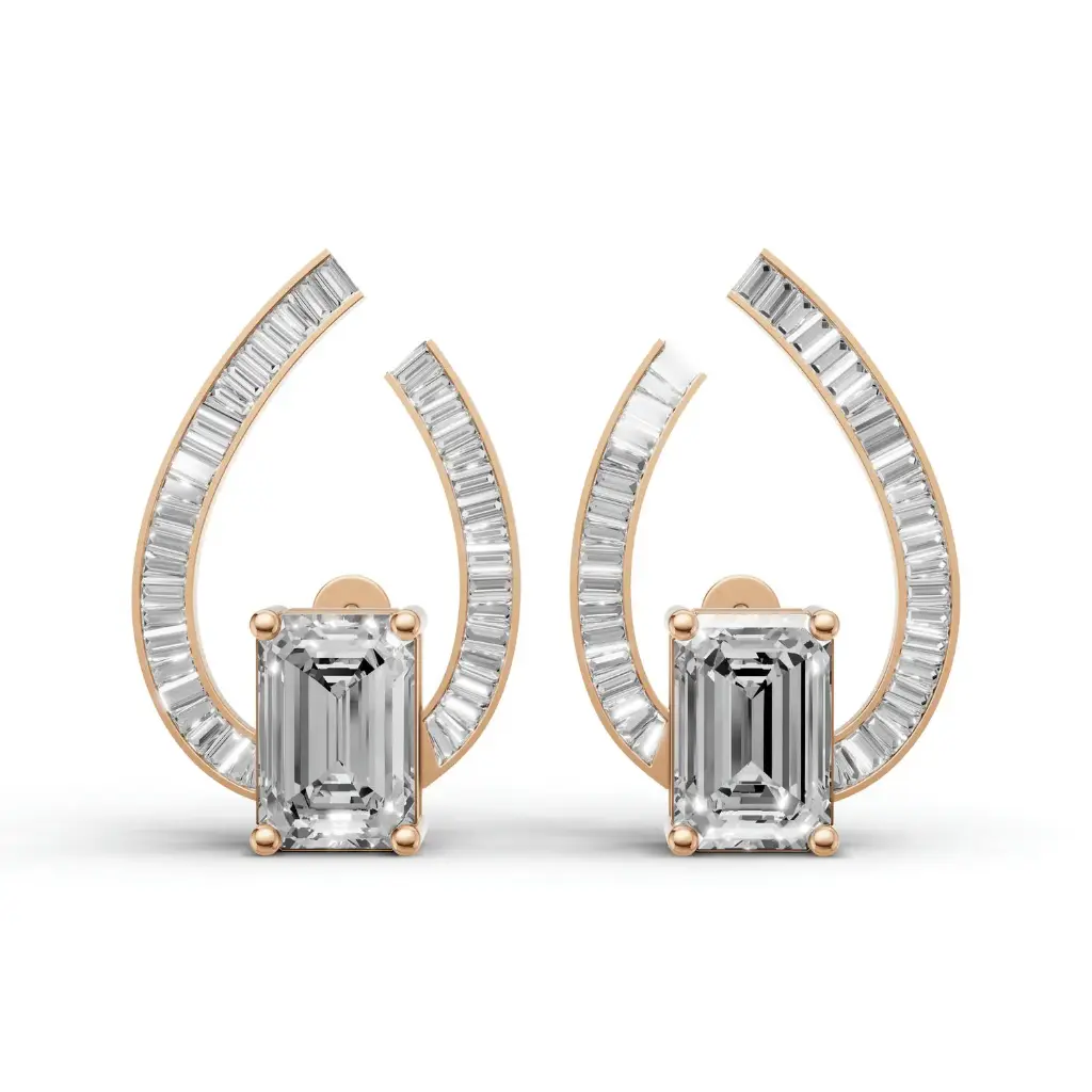 Freya teardrop diamond hoops