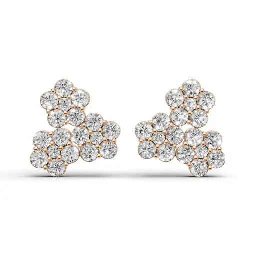 [14R185] Avaluna diamond earring (14KT, Rose)