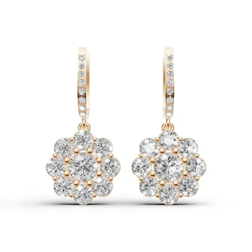 [14R191] Bloom Alorose diamond drops (14KT, Rose)