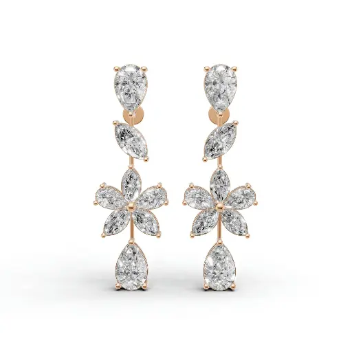 [14R197] Winona diamond dangle earring (14KT, Rose)