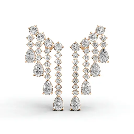 [14R209] Lorelei diamond chandelier earring (14KT, Rose)