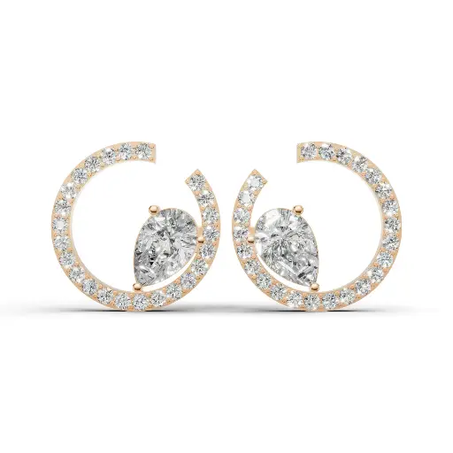 [14R215] Eirlys dew diamond earring (14KT, Rose)