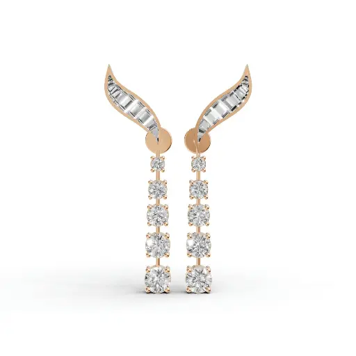 [14R233] Hope wings diamond drops (14KT, Rose)