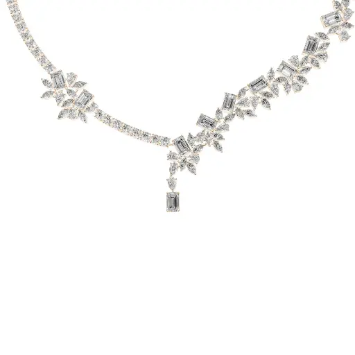 [14R479] Carmilla Emerald designer necklace (14KT, Rose)