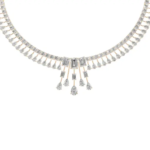 [14R491] Fytro with tasle diamond desginer necklace (14KT, Rose)