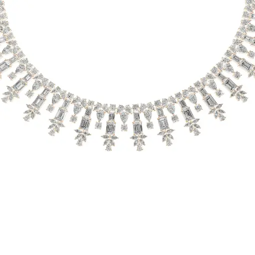 [14R497] Briar diamond designer necklace (14KT, Rose)