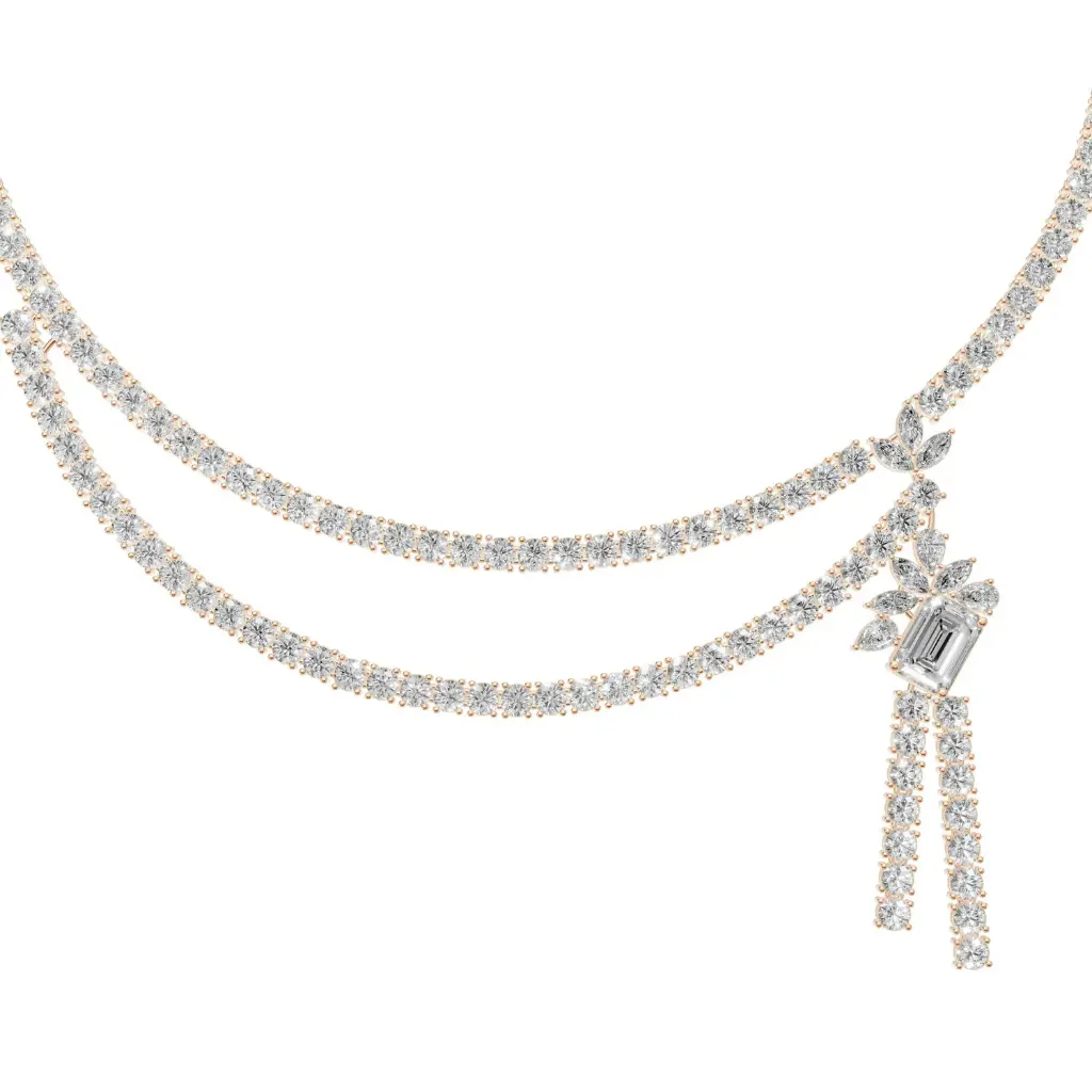 Ayered scarlett diamond designer necklace