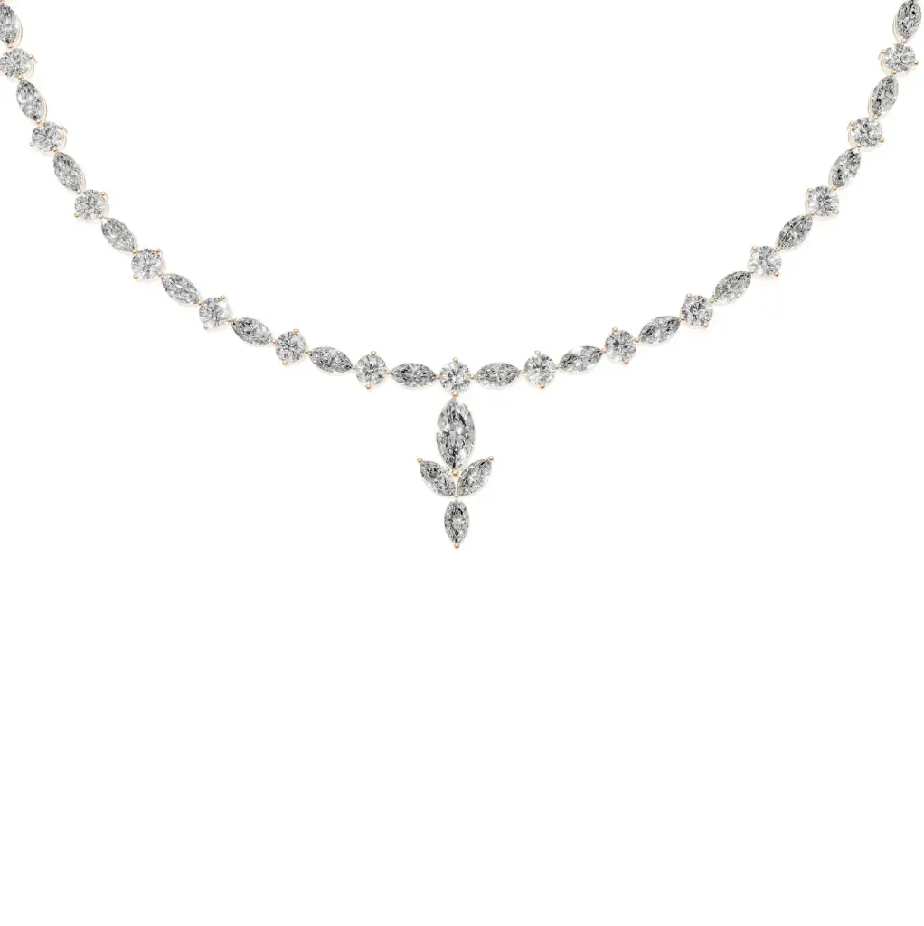 Oya round diamond designer necklace