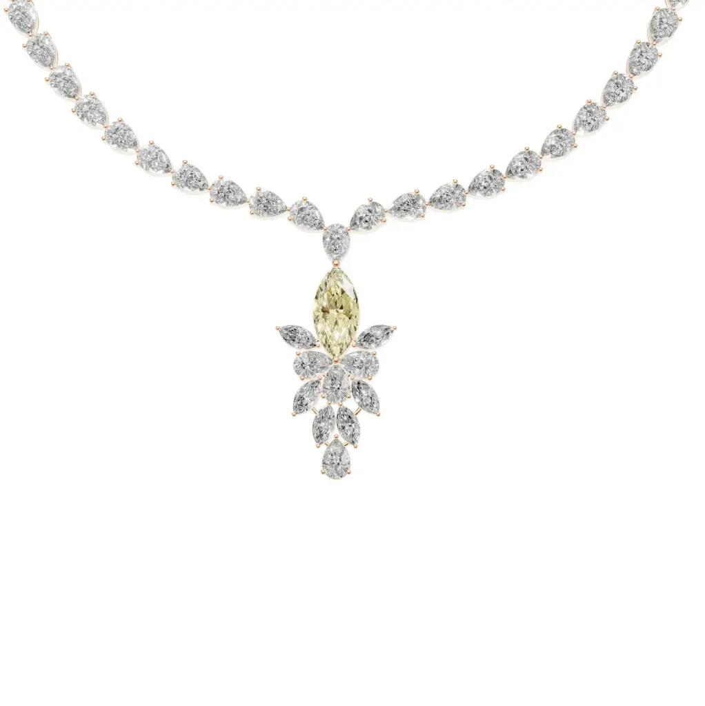 Venya citrin diamond designer necklace