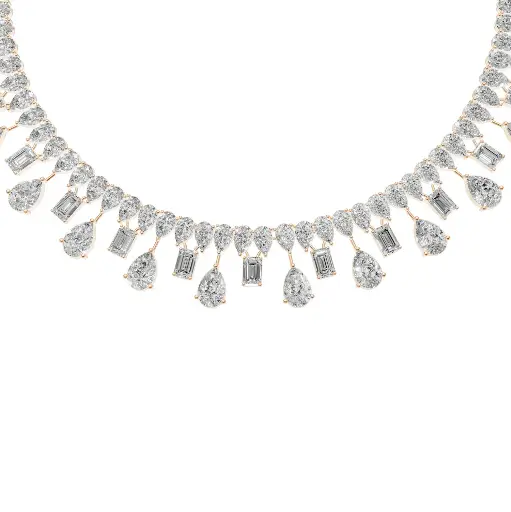 [14R533] Cisel round desgner diamond necklace (14KT, Rose)