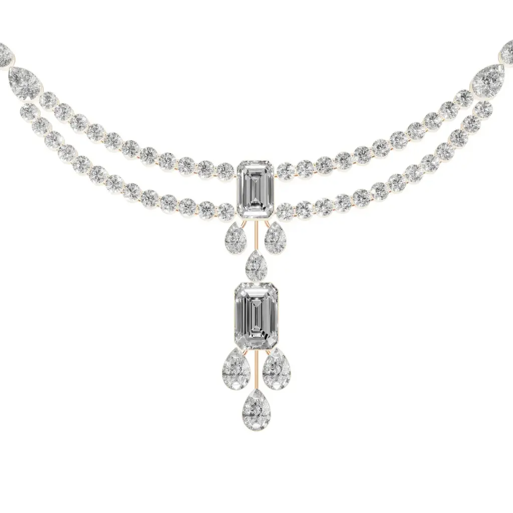 Beatrice drop emerald designer necklace