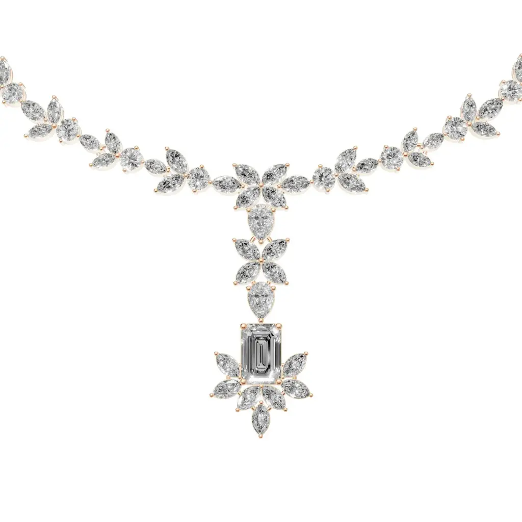 Delilah emerald diamond designer necklace