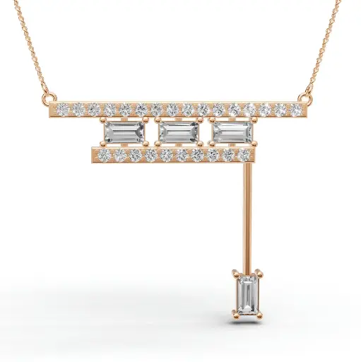 [14R569] Torii light diamond pendant (14KT, Rose)