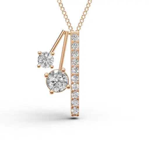 [14R575] Twilight nocturn diamond pendant (14KT, Rose)