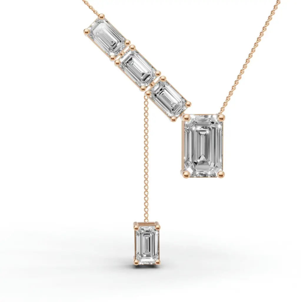 A-line emerald tansel pendant