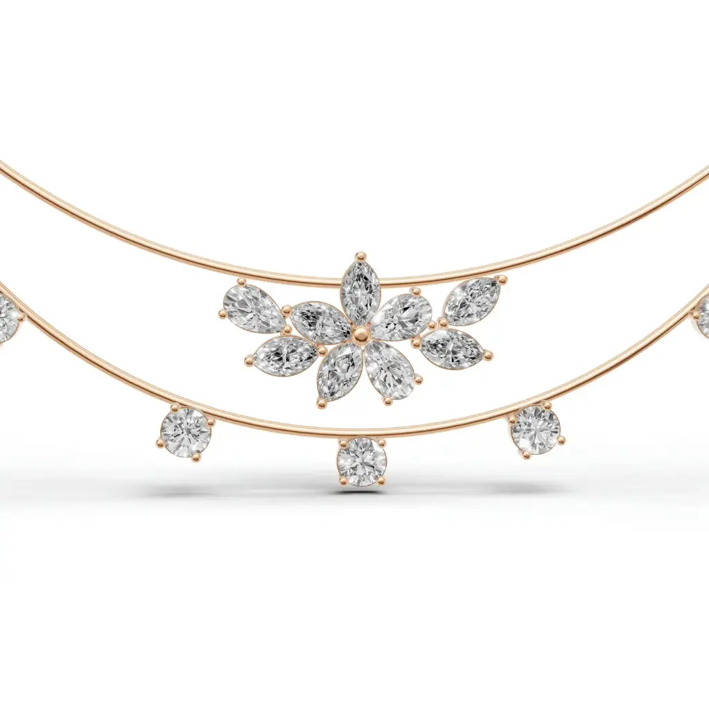 Wisteria veil diamond pendant