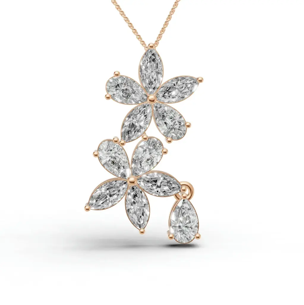 Twin lilura diamond pendant